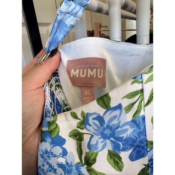 NEW Show Me Your‎ Mumu Nina Maxi Dress Blue Floral Size XL - Picture 8 of 8